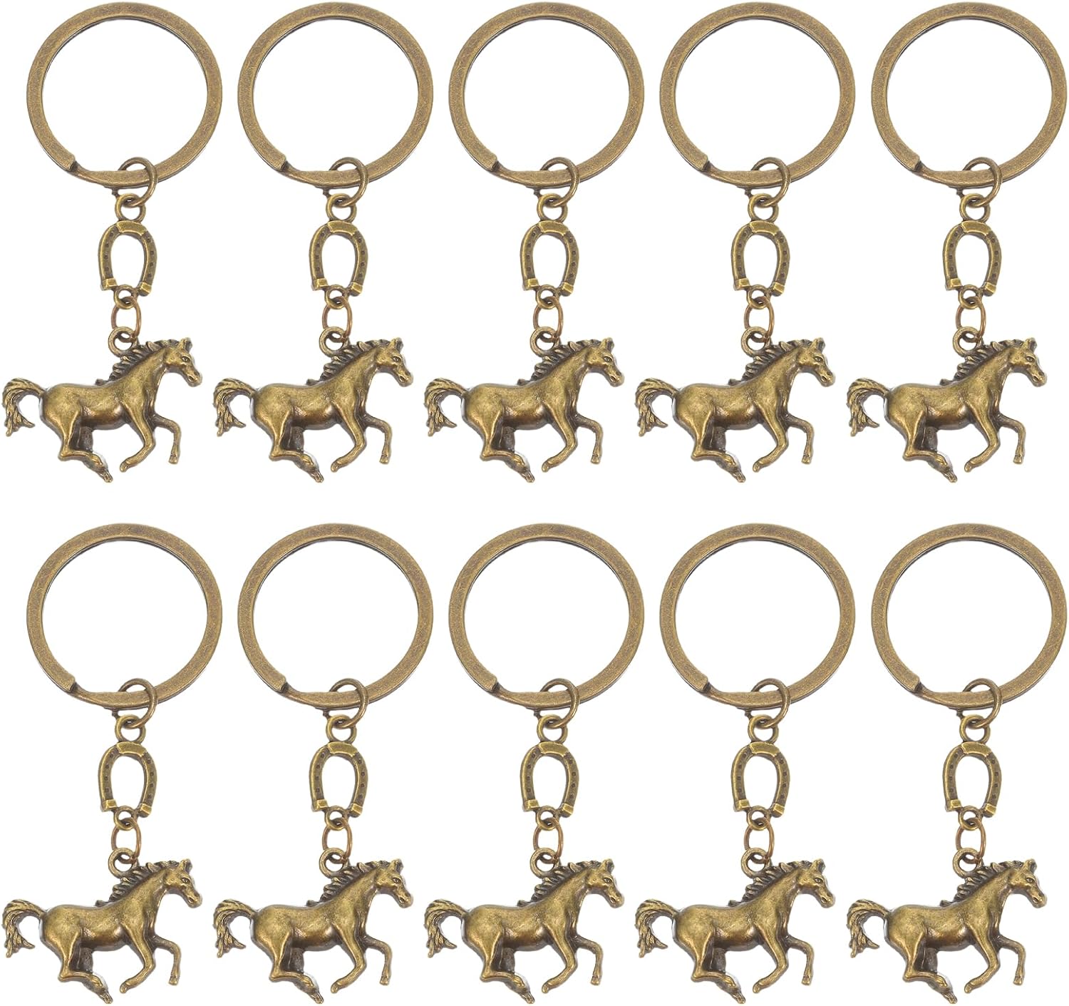 LUOZZY 20 Pcs Horse Year Keychain Set Metal