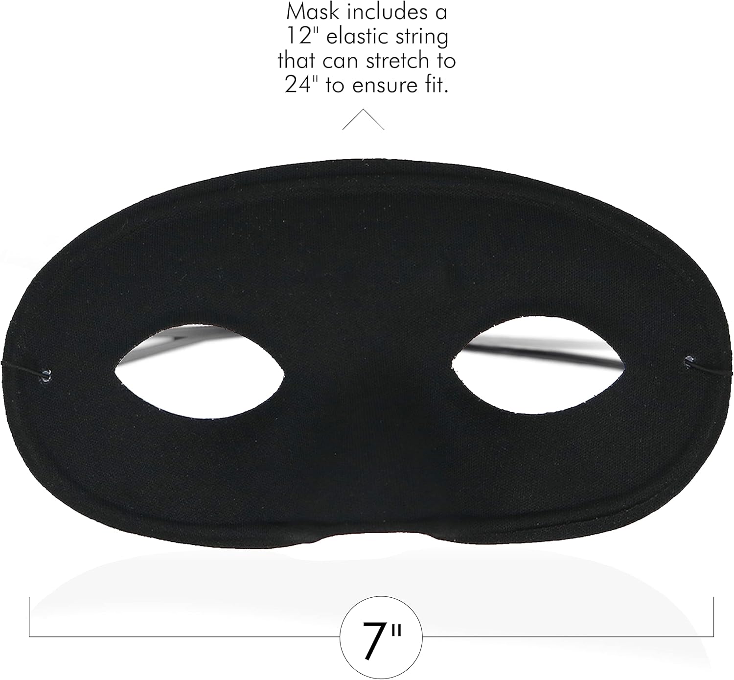 Skeleteen Black Superhero Eye Mask for Costume Parties