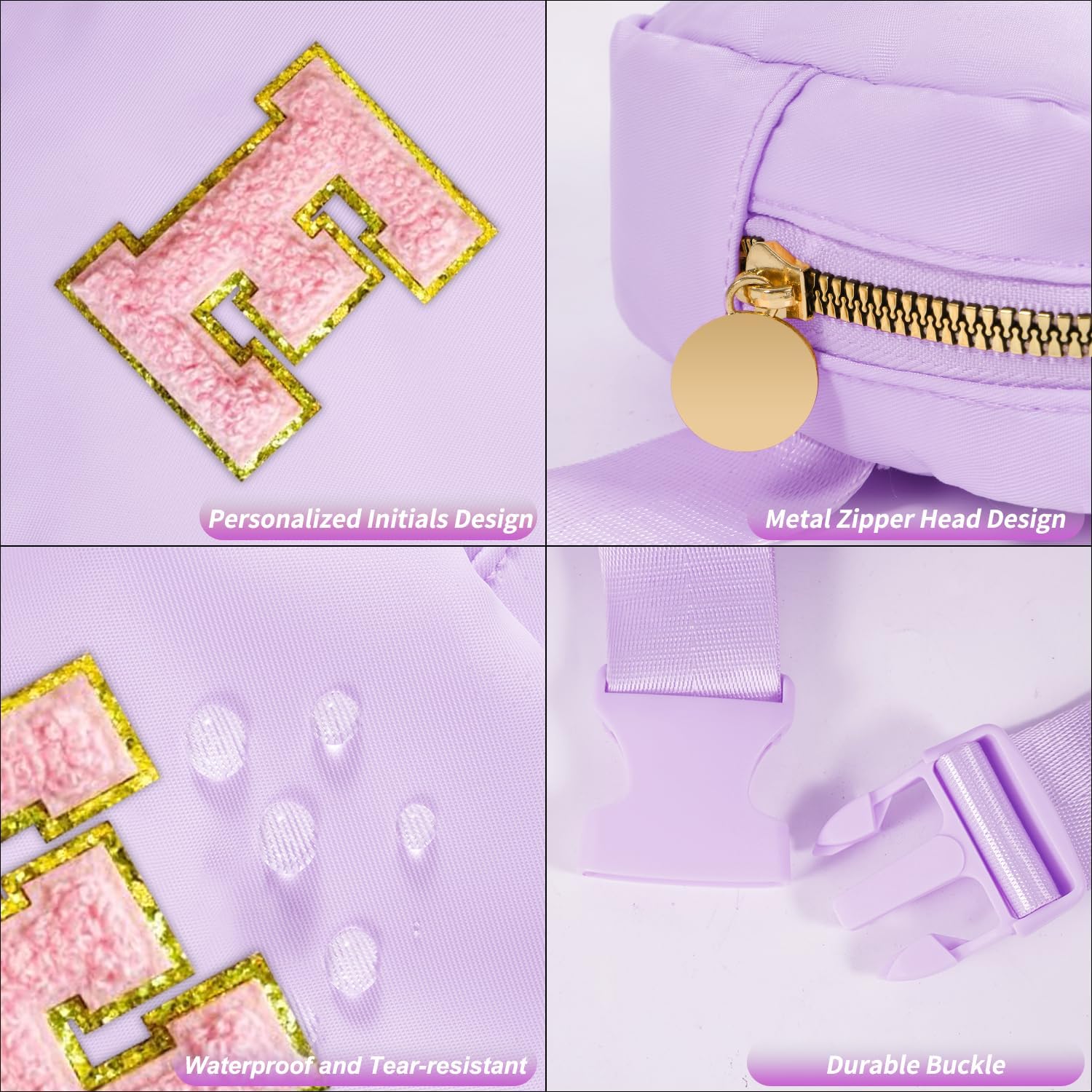 Uygafly Cute Initials Fanny Pack for Kids 4-8