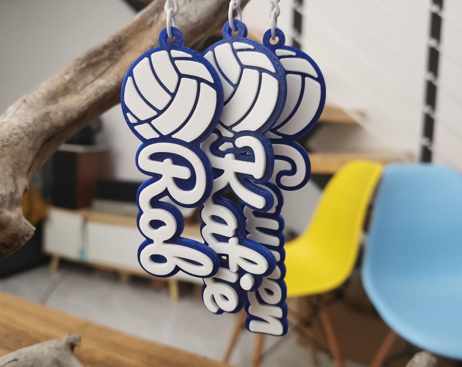 Personalized Volleyball Keychain Backpack Charms