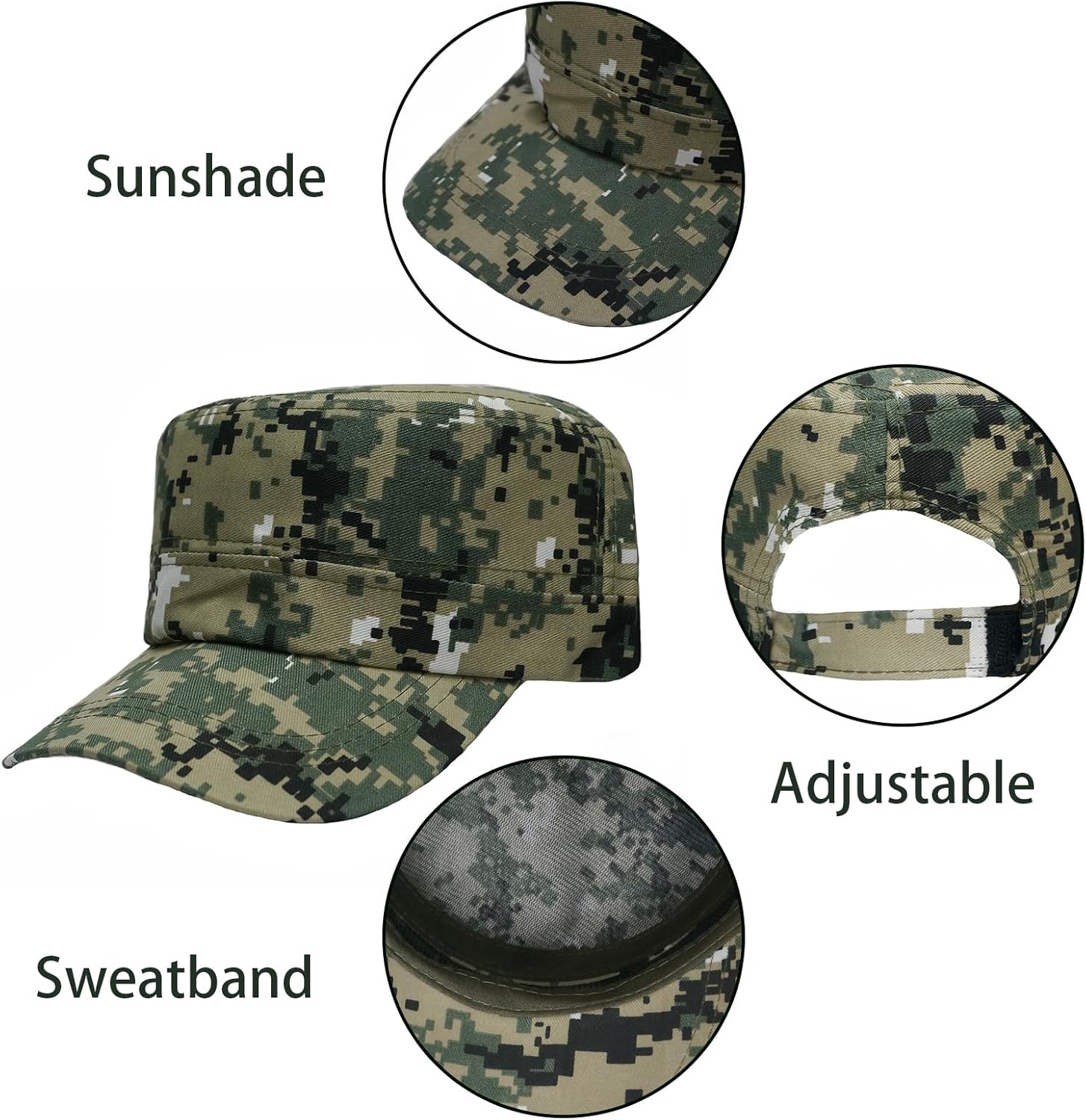 6 Pcs Adjustable Camouflage Military Hats for Kids
