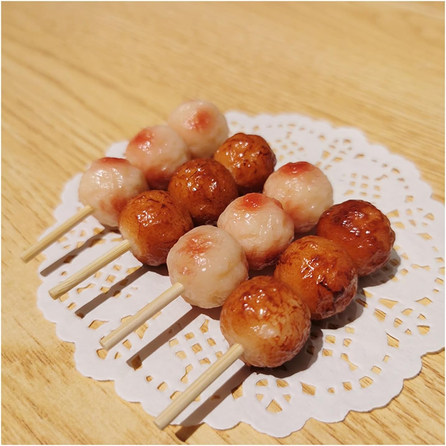 AVLUZ Fish Ball Skewers Keychain Funny Birthday Gift Key Ring