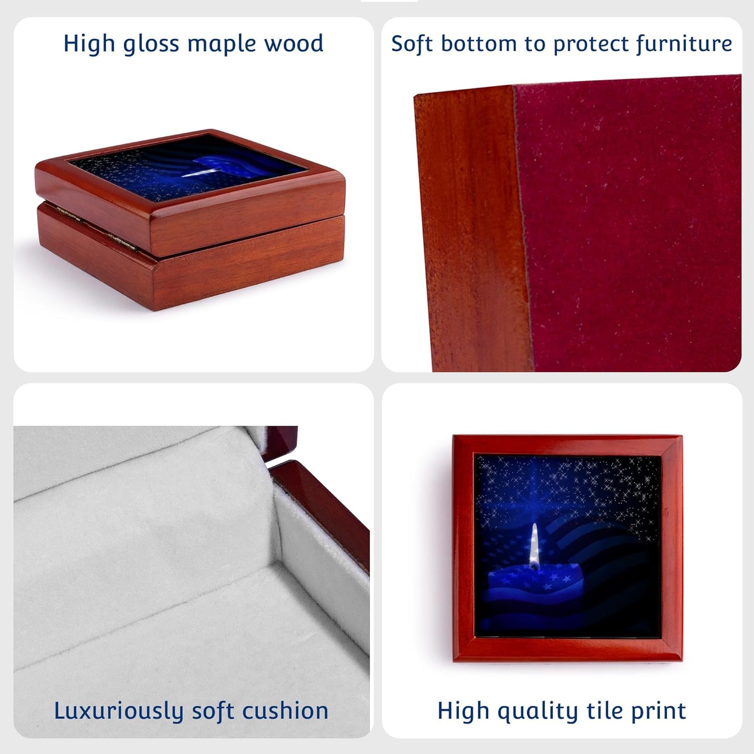3dRose Decorative Jewelry Box with Candle and Starry Sky Design