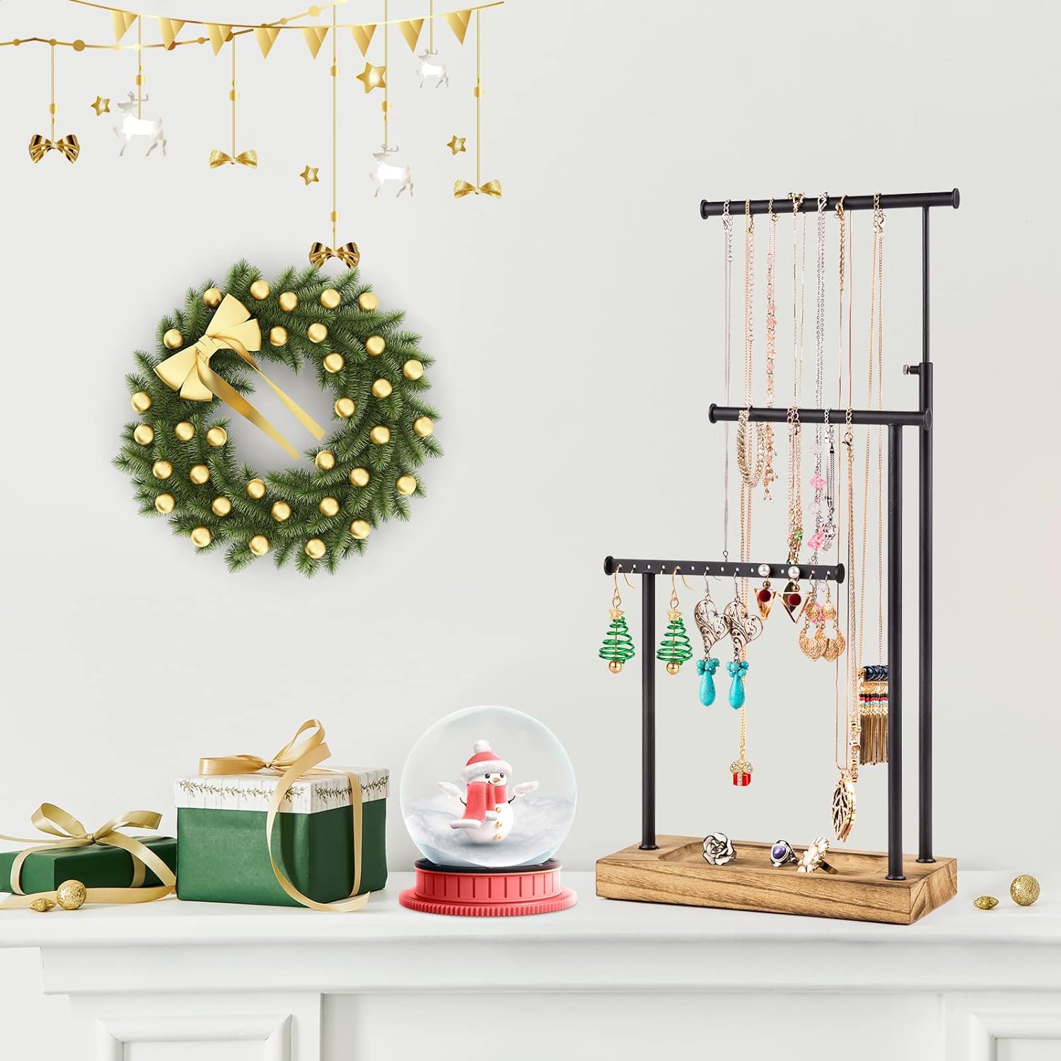 SRIWATANA Jewelry Organizer Stand - 3 Tier Extra Tall Necklace Holder