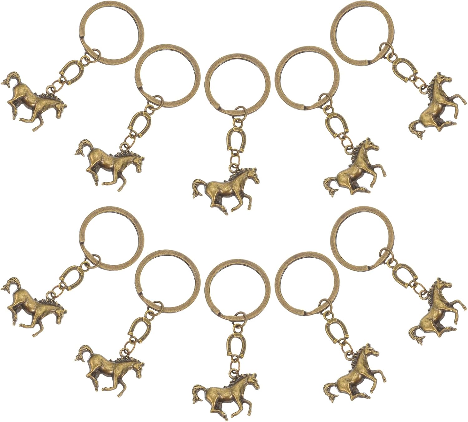LOGOFUN 20pcs Horse Keychain with Horseshoe Design 1