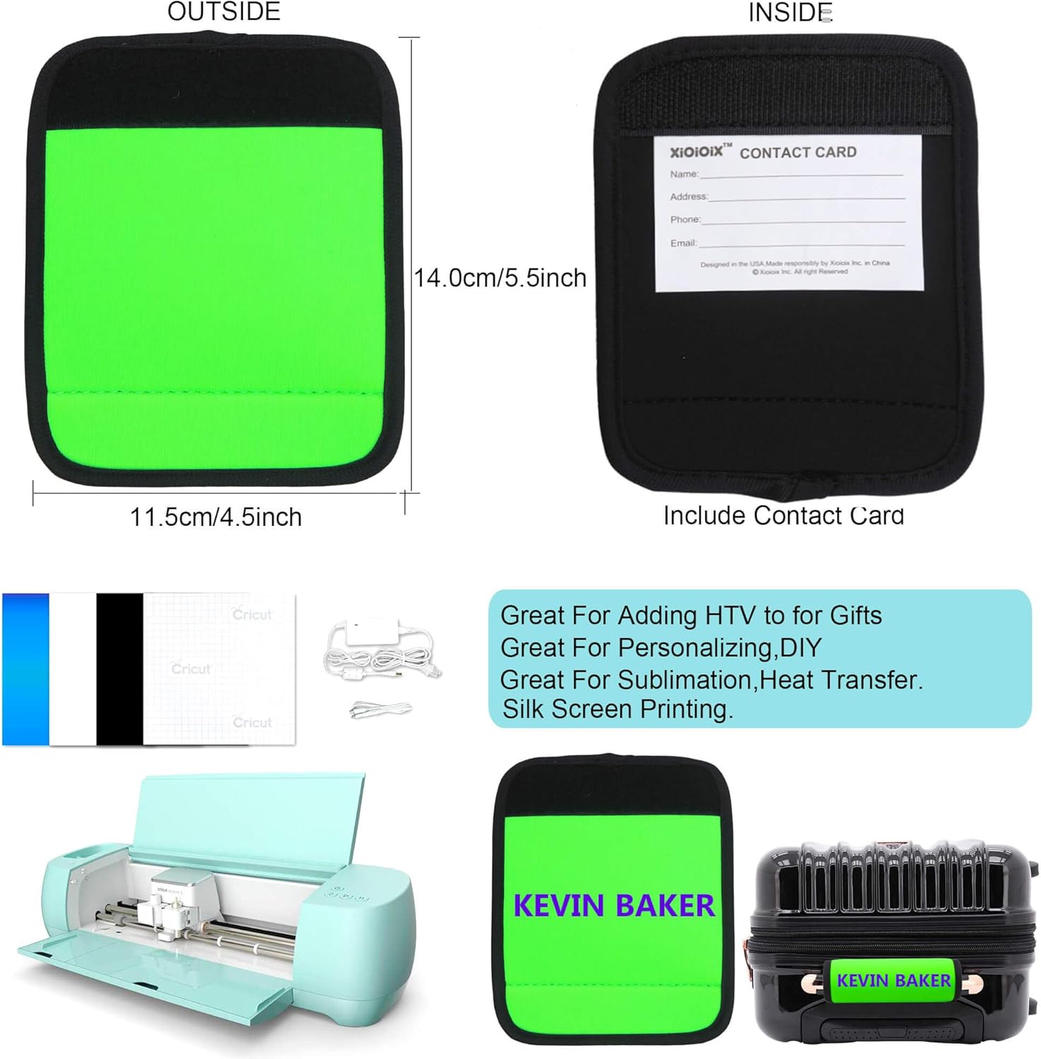 XiOiOiX Luggage Handle Wrap - Bright Green