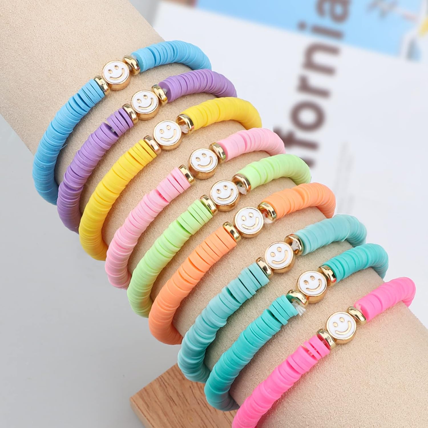 Colorful Stackable Beaded Bracelets for Girls