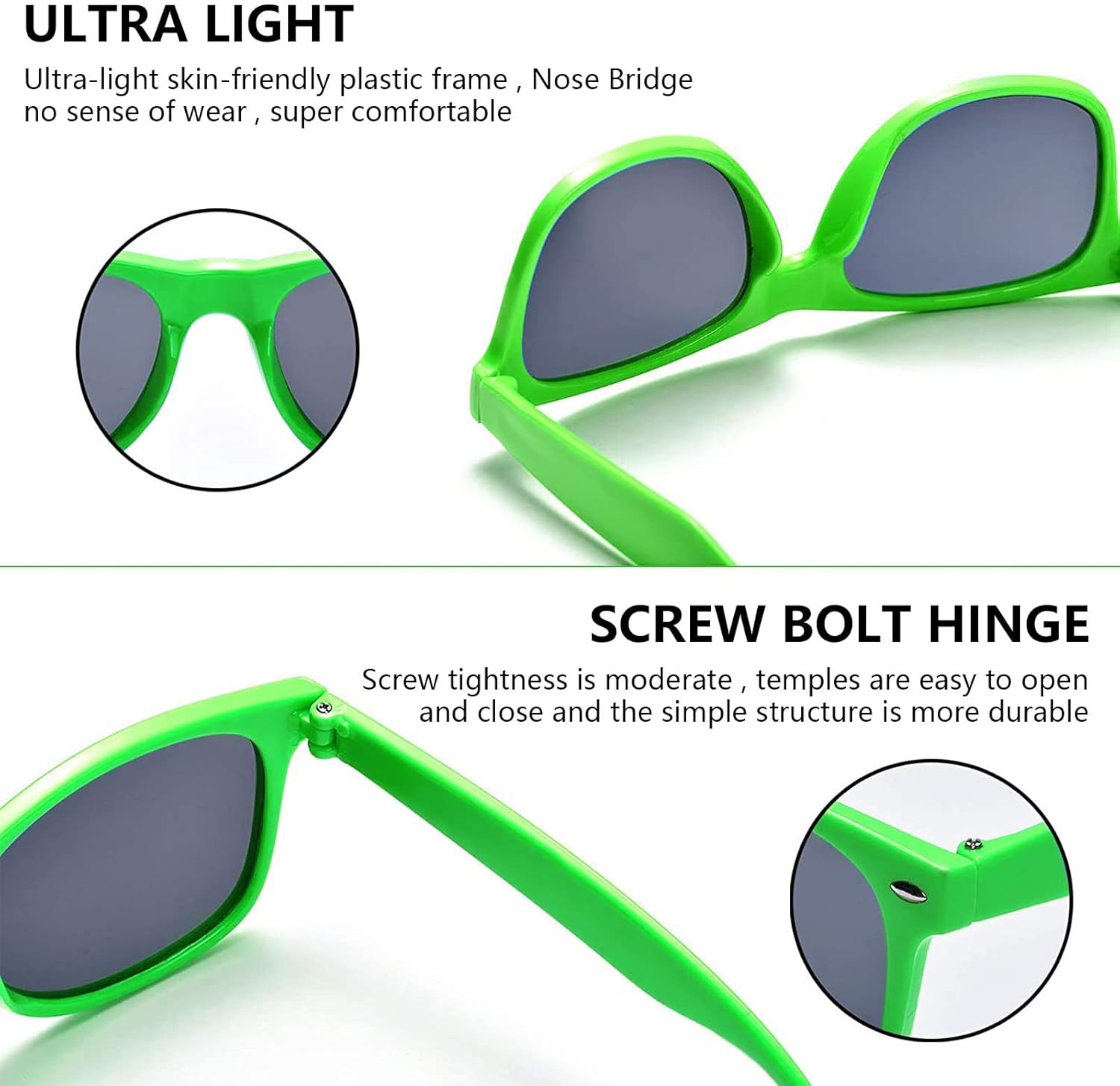 20 Pairs Retro 70s 90s Sunglasses for Adults and Teens