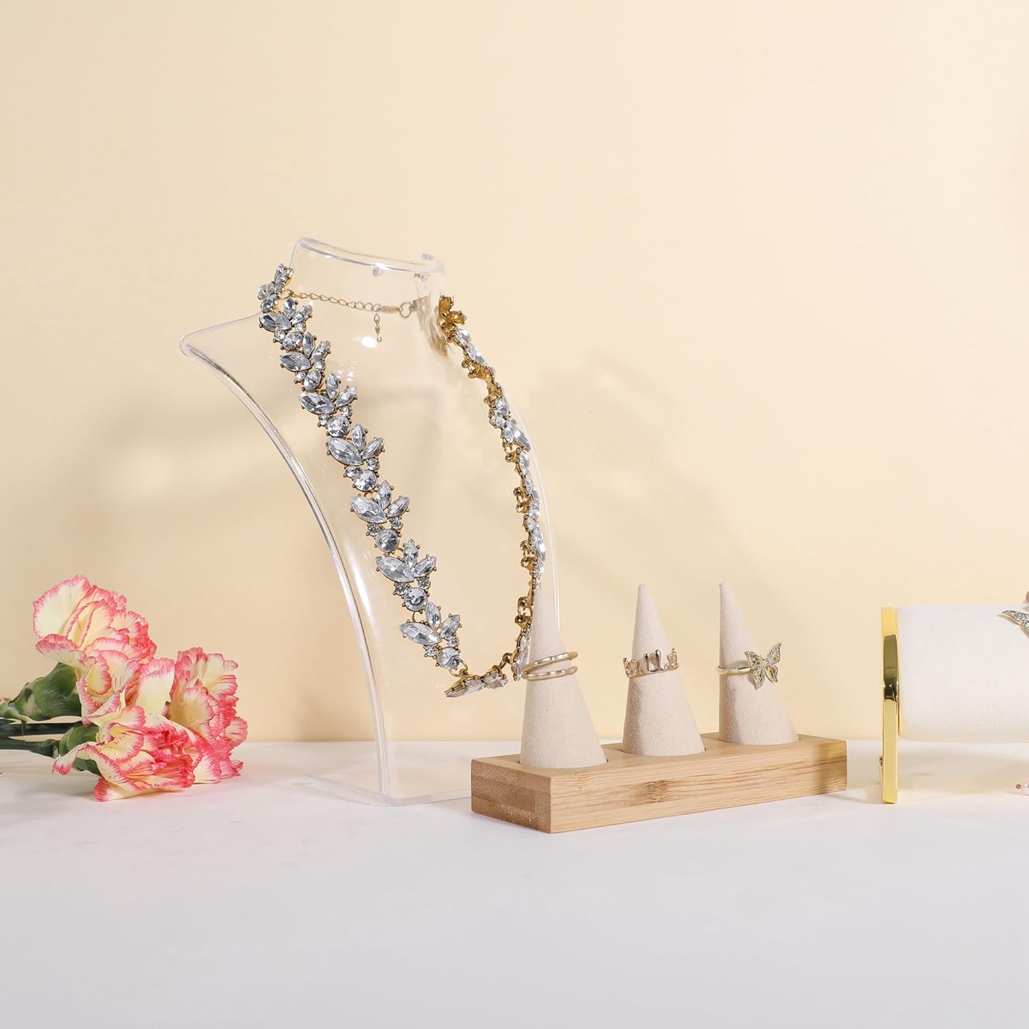 GemeShou Acrylic Jewelry Display Stand Set of 3