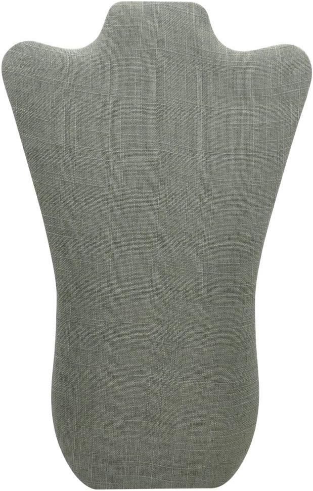 Curved Grey Linen Necklace Display Stand - 14 Tall