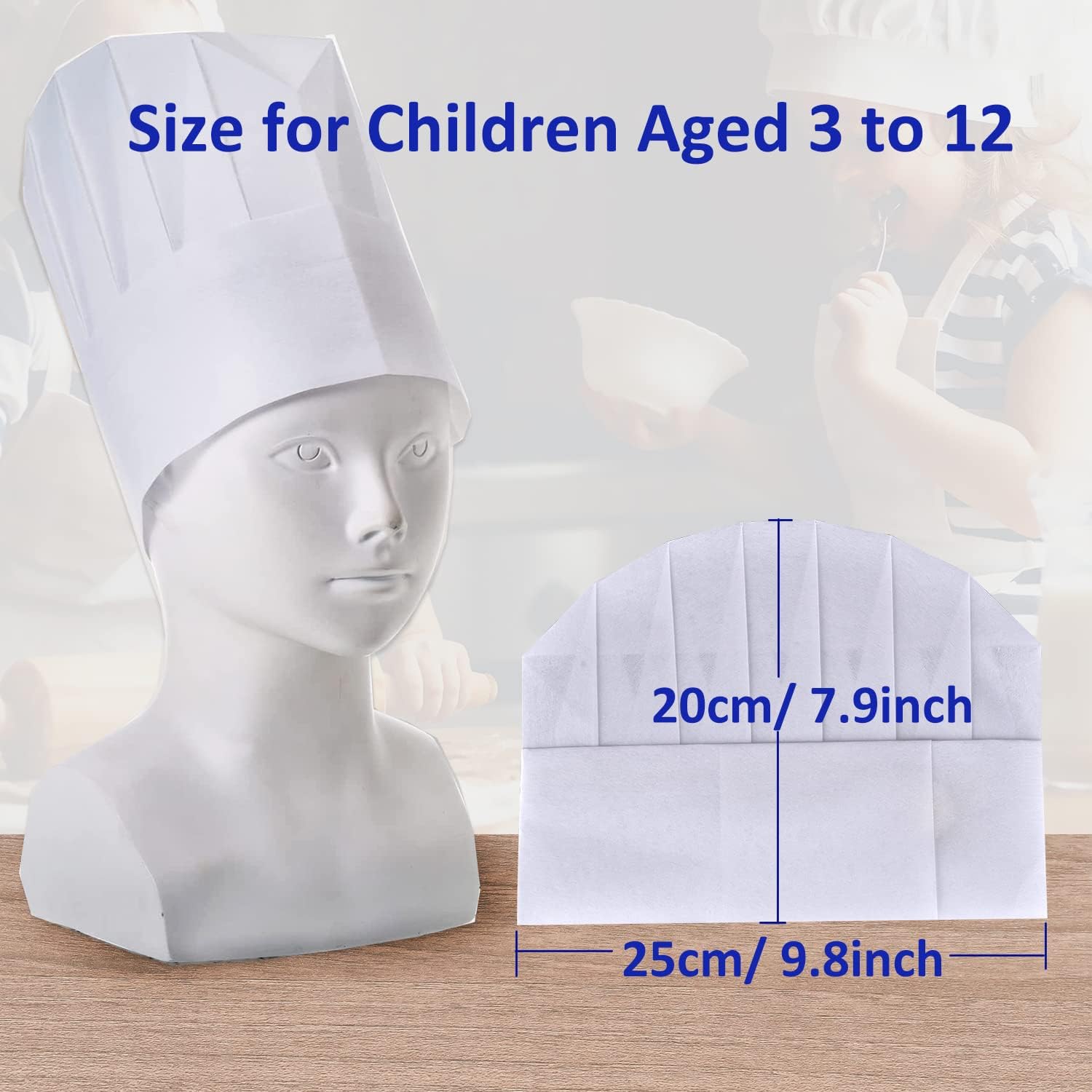 ESHATO 20 Pack Kids Chef Hats for Cooking Parties