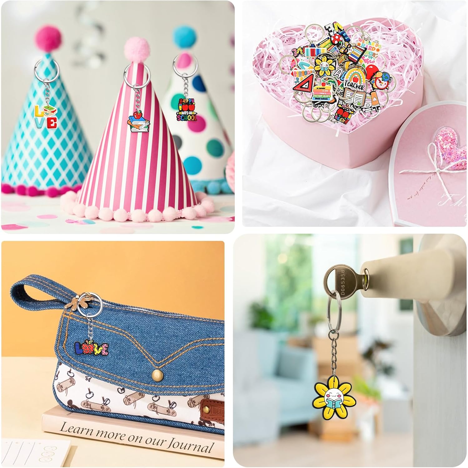 Ibuclein Keychains Bulk DIY Cute Backpack Charms for Girls