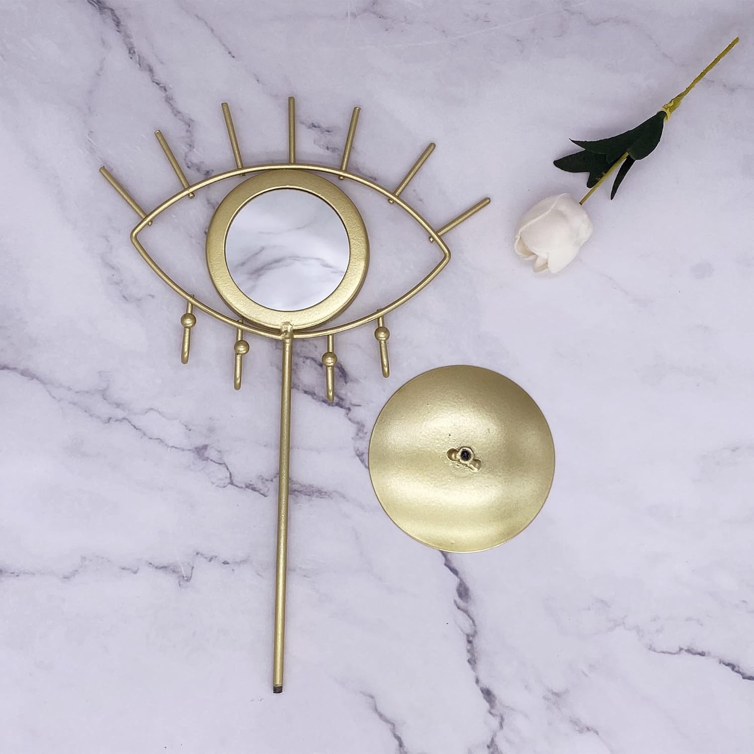 Jewelry Organizer Holder with Mirror Evil Eye Stand for Women Girls