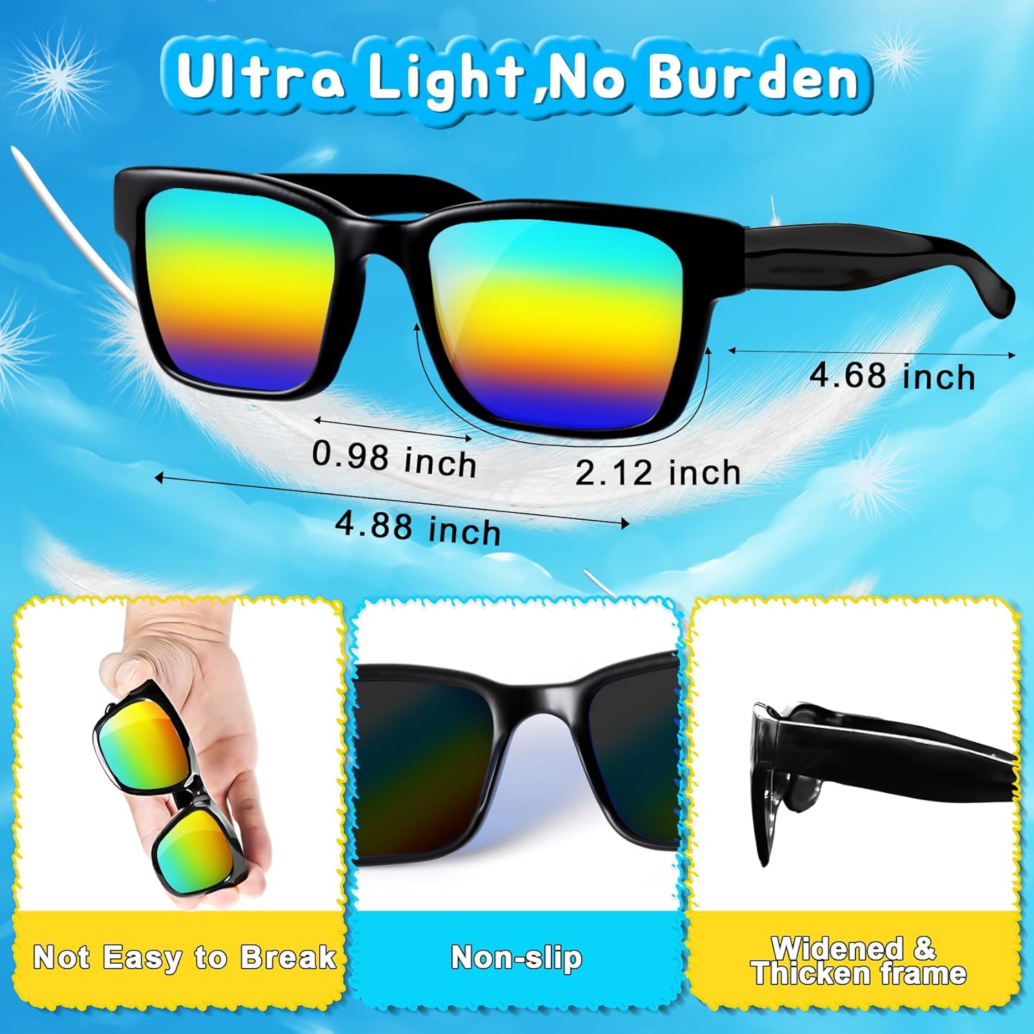 Neon Sunglasses for Kids 4-8 16-Pack Party Favors