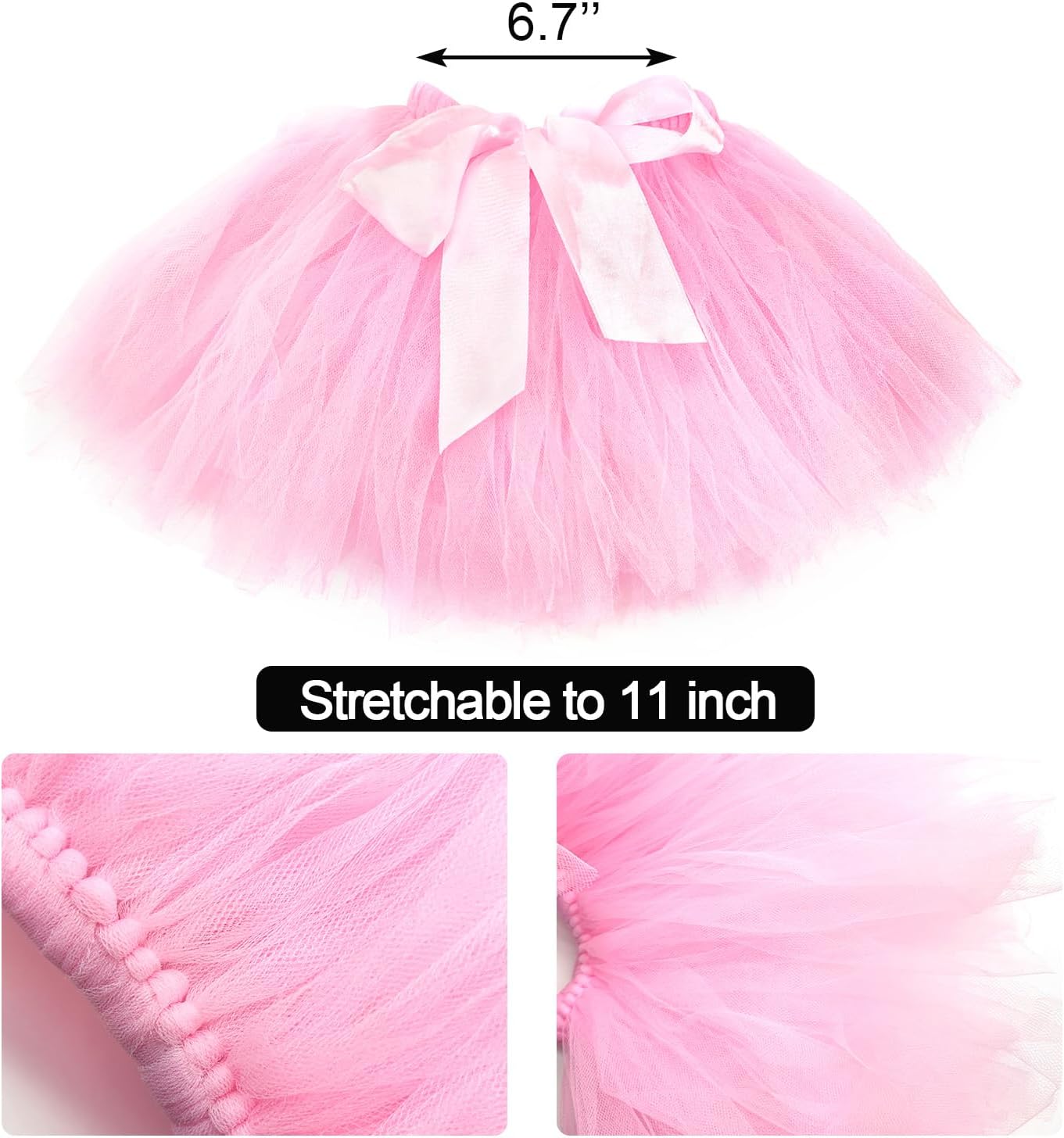 Medsuo Newborn Tutu Skirt and Pink Flower Headband