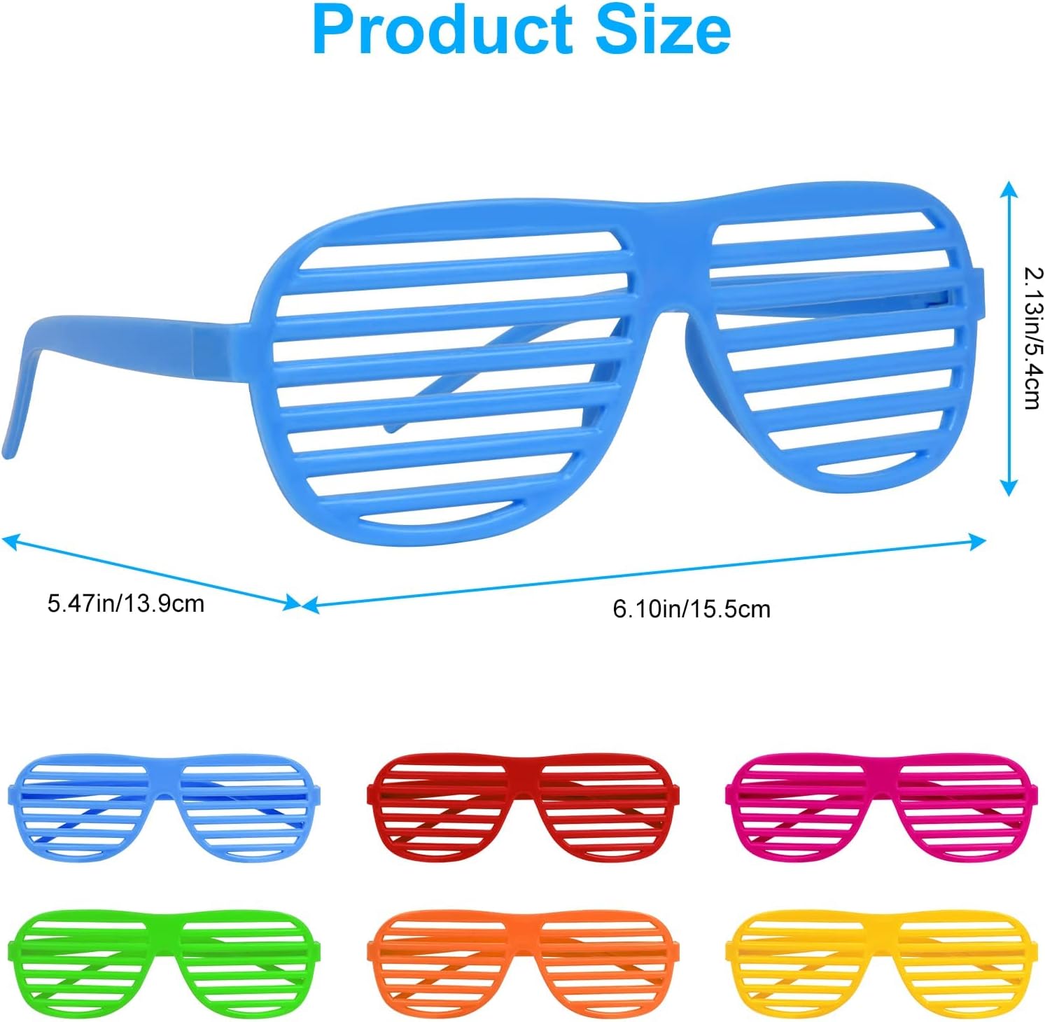 Neon Color Shutter Shades Kids Funny Party Glasses