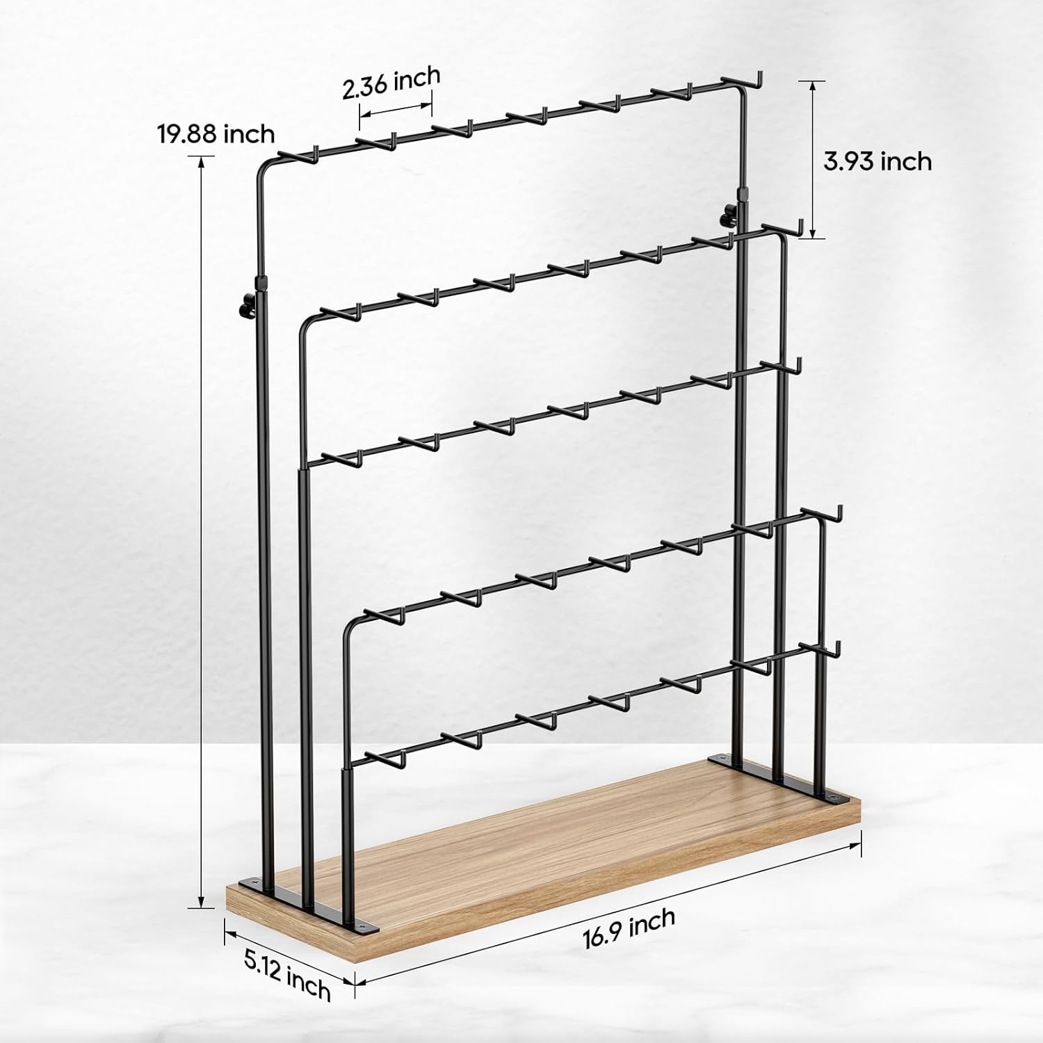 ORLESS Jewelry Display Stand with 35 Hooks