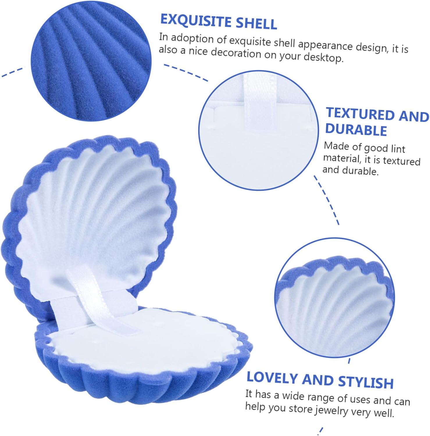 TENDYCOCO 2pcs Shell Jewelry Box Earring Organizer Case