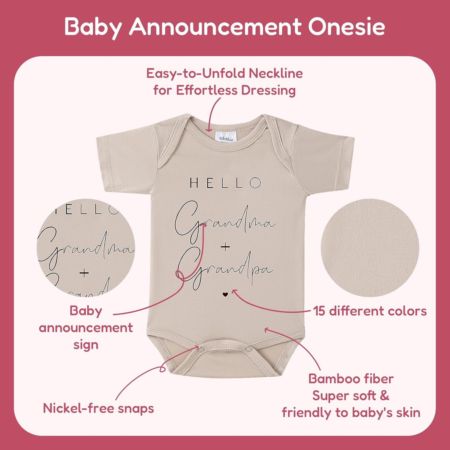 Pregnancy Announcement Bodysuit for Grandparents 1