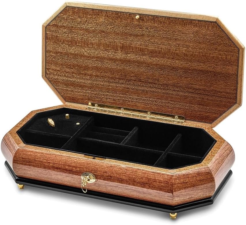 Diamond2Deal Bubinga Veneer Music Box Key Lock