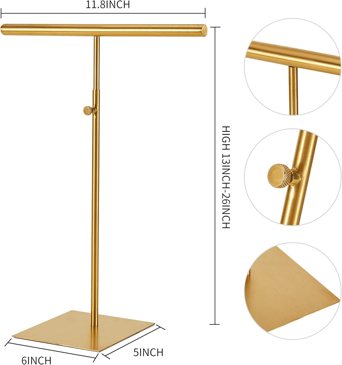 Stainless Steel Jewelry Tower Stand 2Pcs Adjustable Height for Necklaces and Bracelets