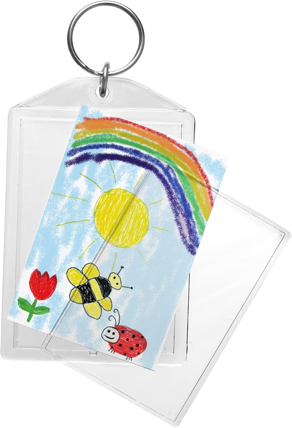 Acrylic Snap-in Photo Keychains with Two Inserts
