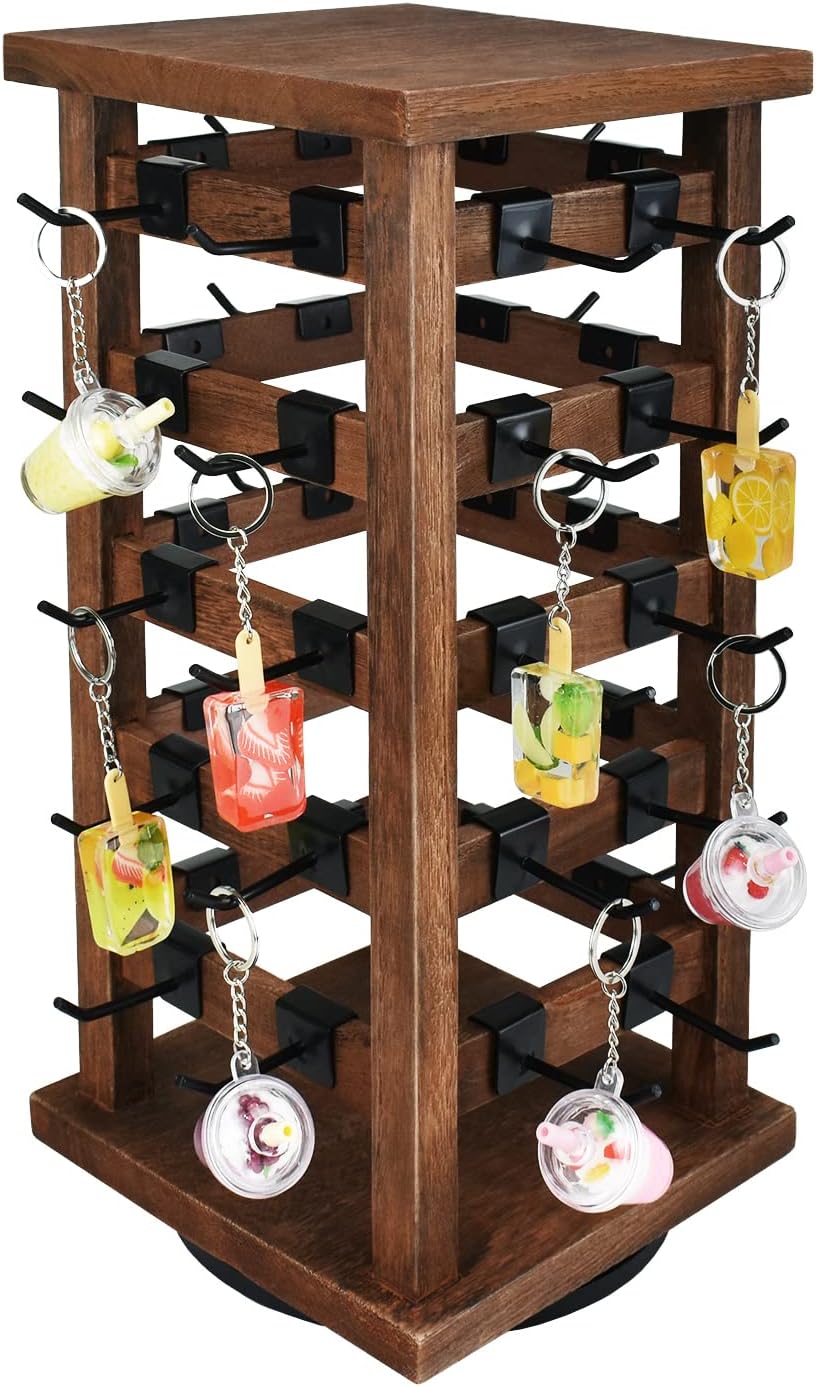 Ikee Design 5 Tiers Rotating Jewelry Display Tower with 42 Hooks