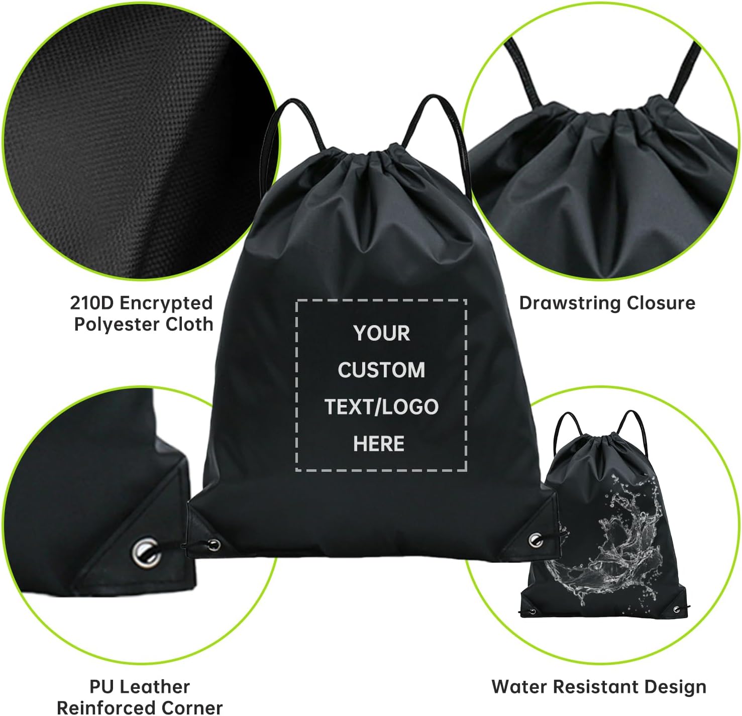 Custom Drawstring Backpacks 10 50 100 200 Pack