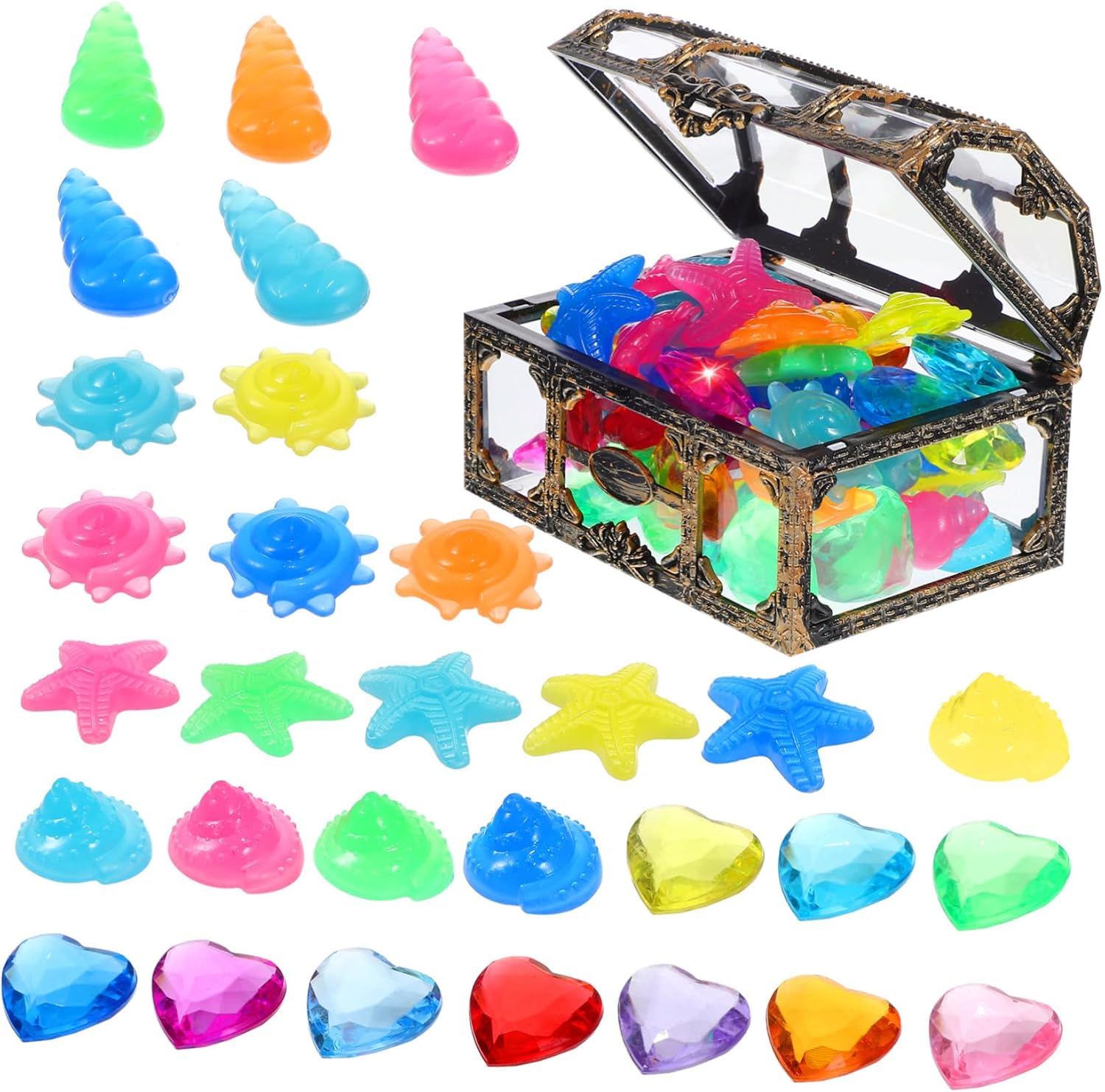 BESTonZON Pirate Treasure Chest Diving Gems Party Favors