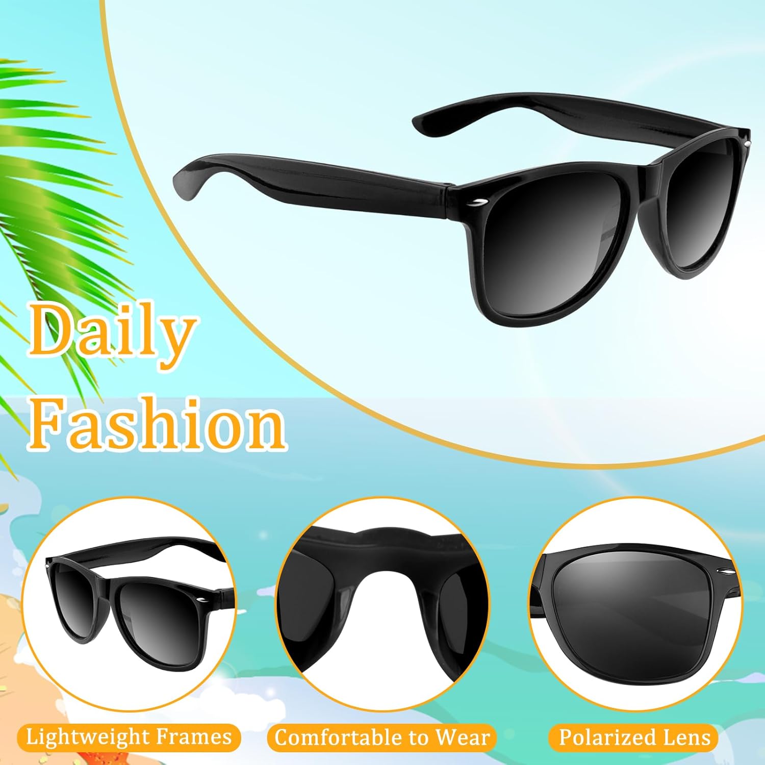 ASTARON Black Sunglasses Bulk 6 12 24 48 Pack