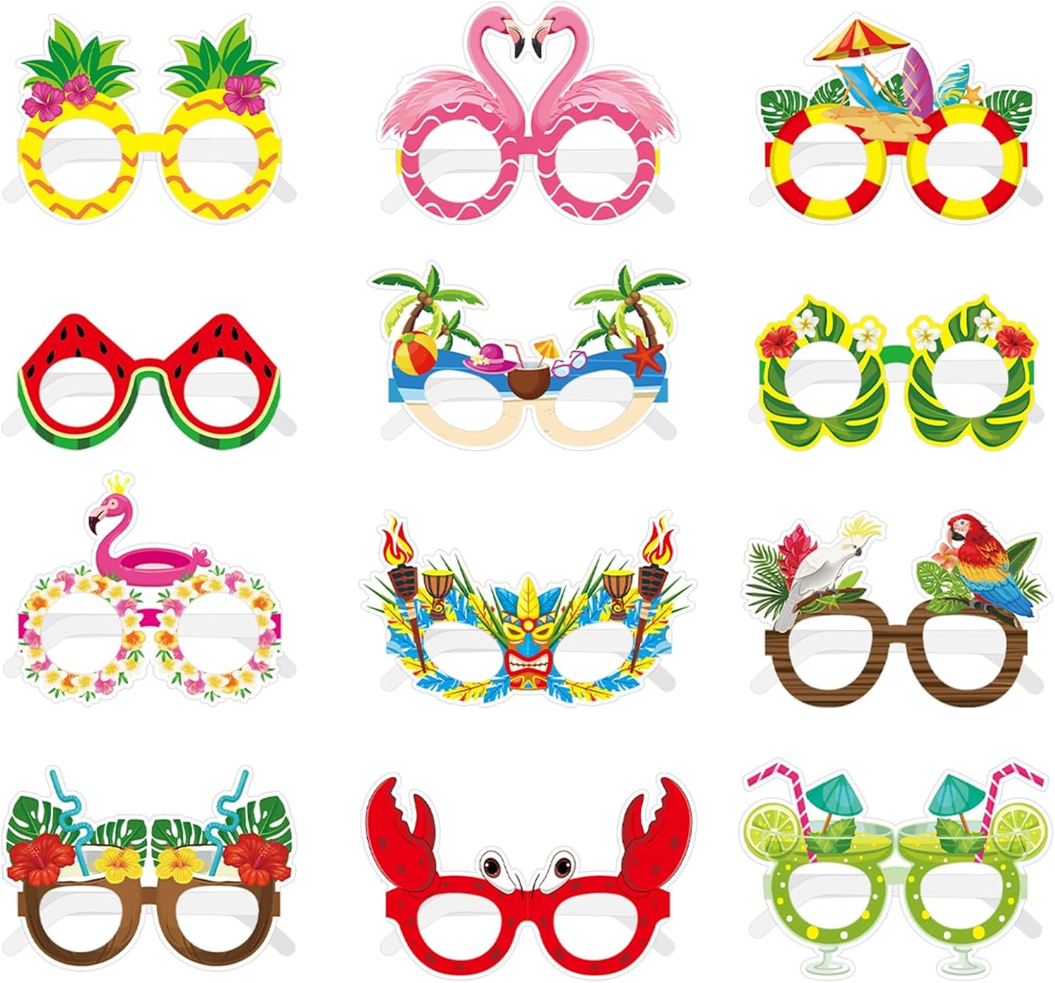 12 Pack Luau Party Sunglasses Hawaiian Style