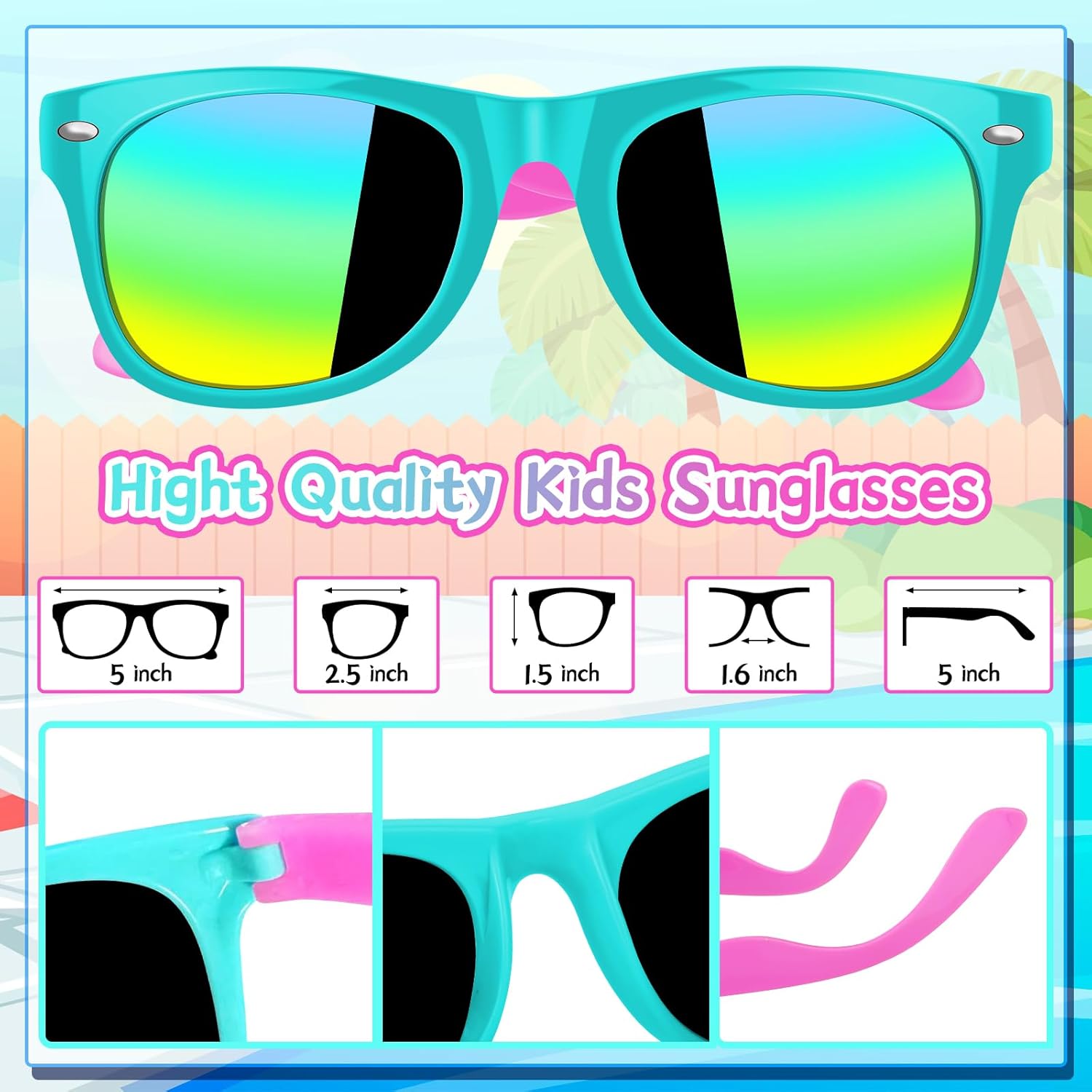 Kids Party Sunglasses 24PCS Bulk for Ages 3-8