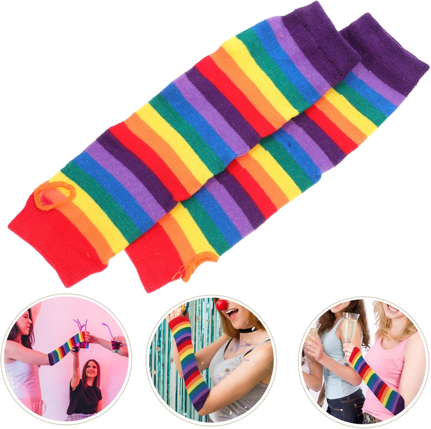 Rainbow Arm Warmers for Women Girls Boys