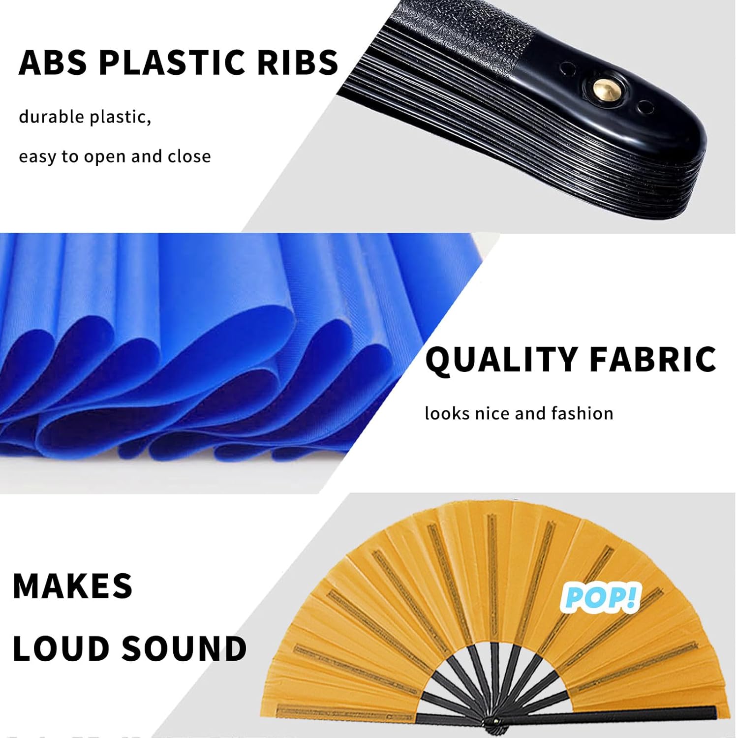 10 Pcs Foldable Clap Dance Fans for Raves and Festivals