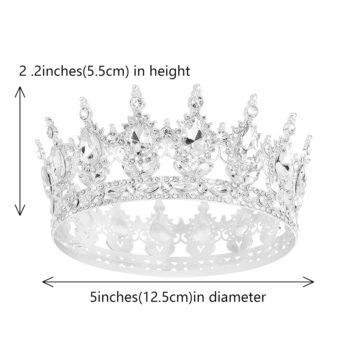 Queen Crown Rhinestone Wedding Headpiece for Women