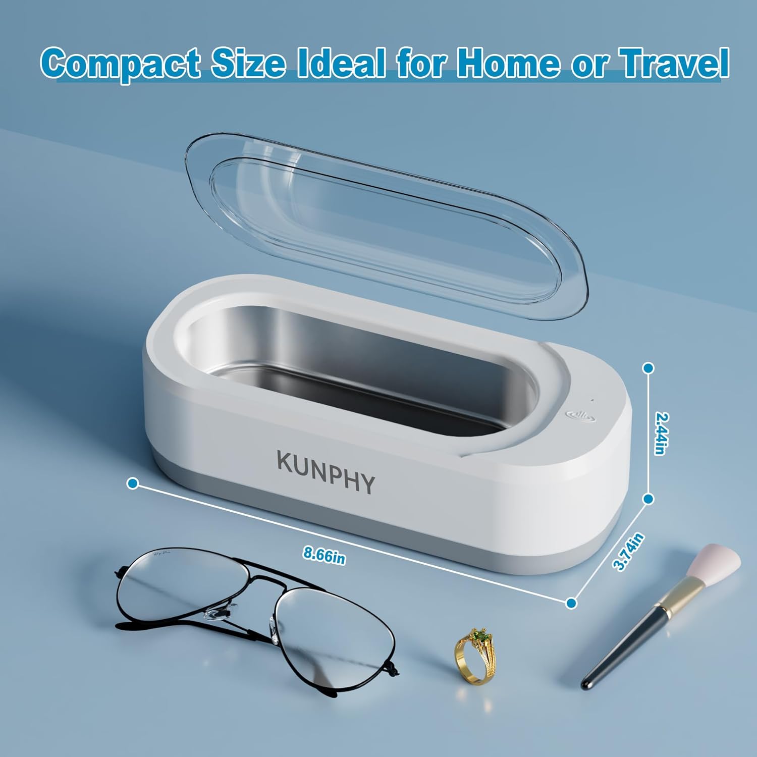 KUNPHY Ultrasonic Jewelry Cleaner 12oz 46KHz