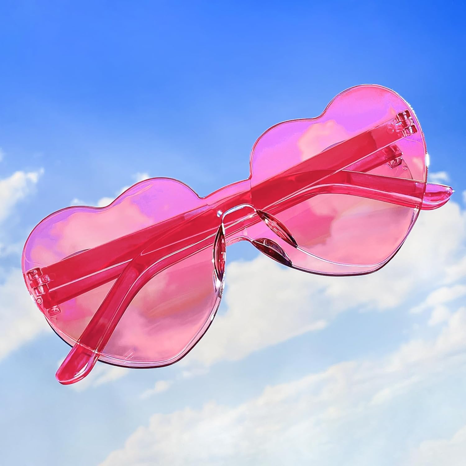 SUNOVELTIES 18 Heart Shape Rimless Kids Sunglasses