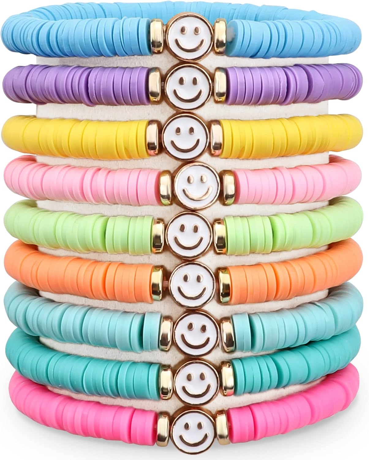 Colorful Stackable Beaded Bracelets for Girls