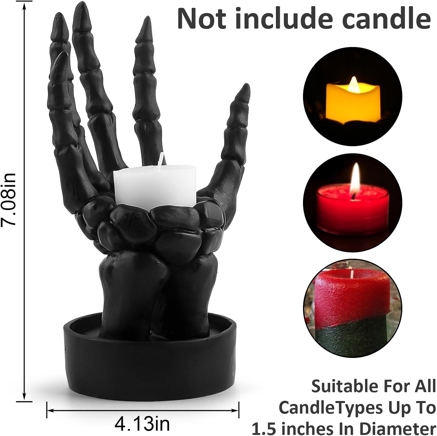 Skeleton Hand Ring Holder Gothic Halloween Decor Black