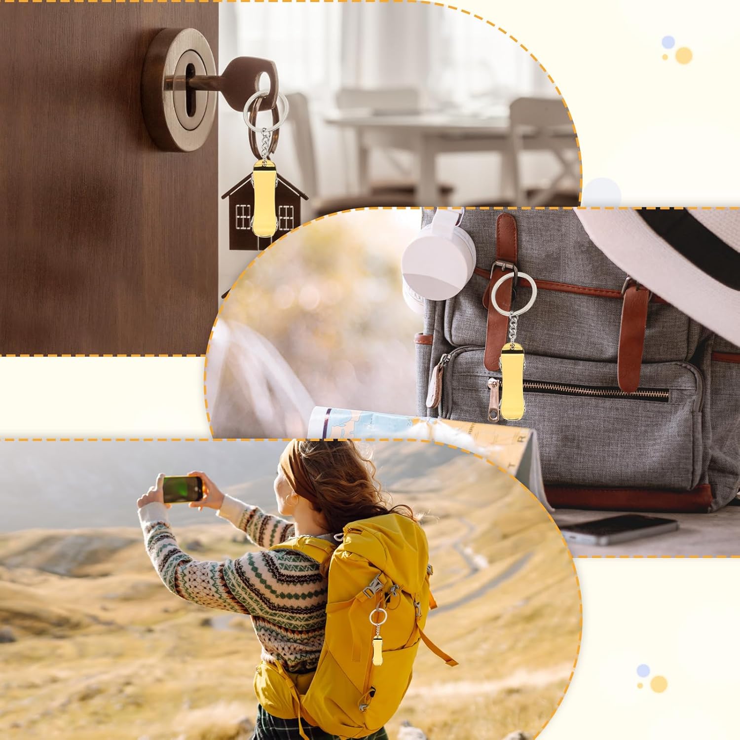 PATIKIL Mini Skateboard Keychain for Men