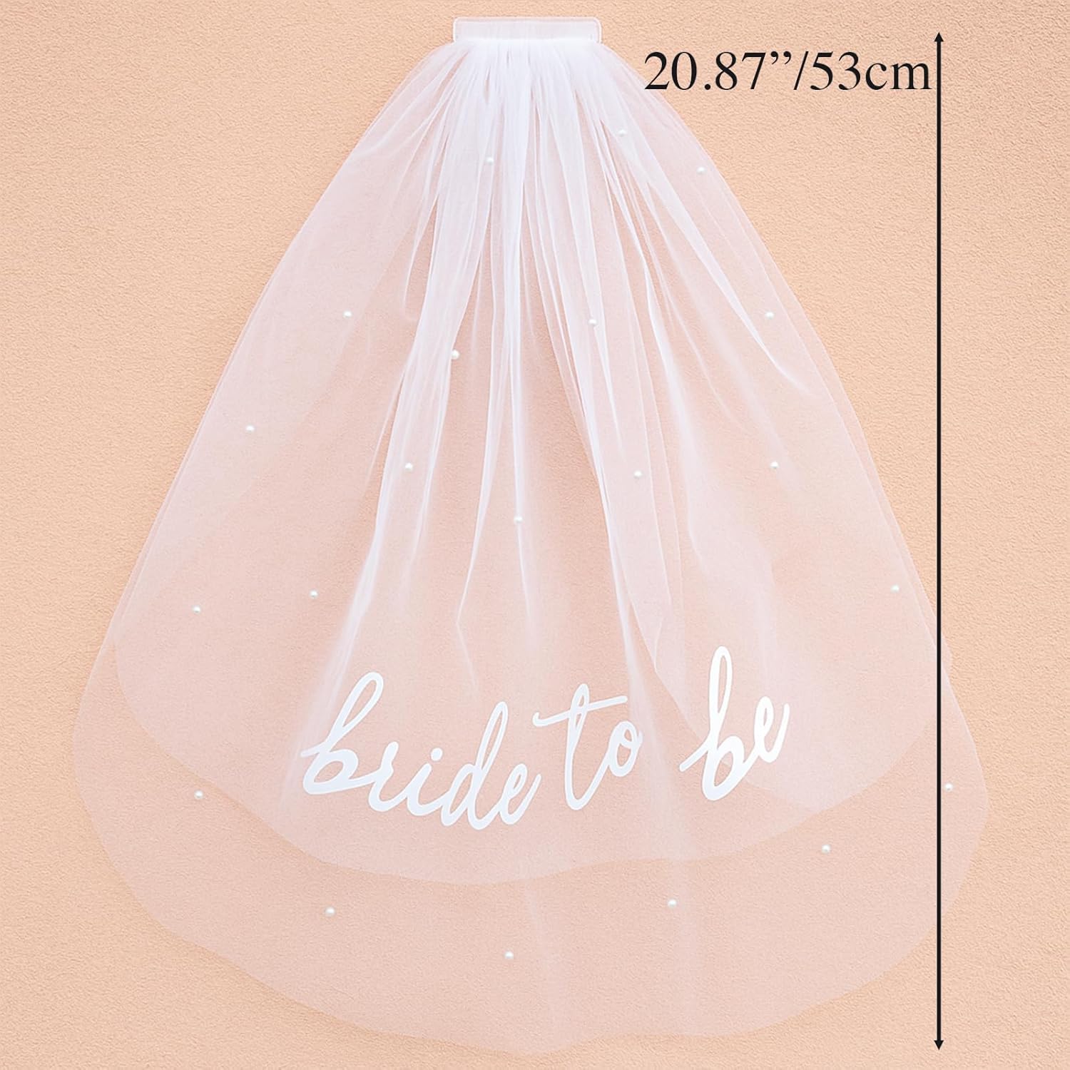 Bride to Be Sash Veil with Pearls