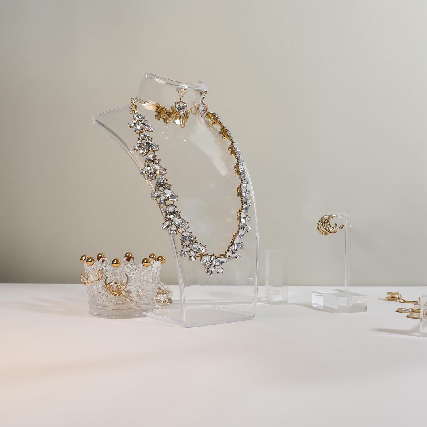 GemeShou Acrylic Jewelry Display Stand Set of 3