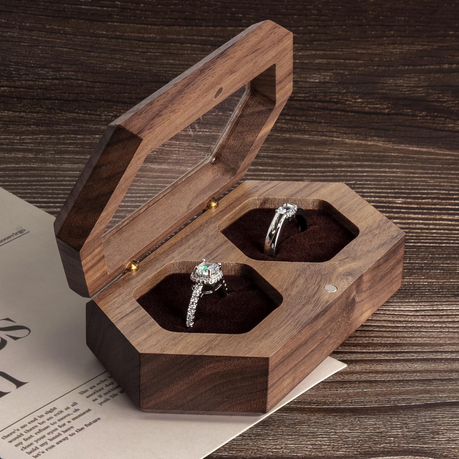 Wislist Double Ring Box for Wedding Ceremony