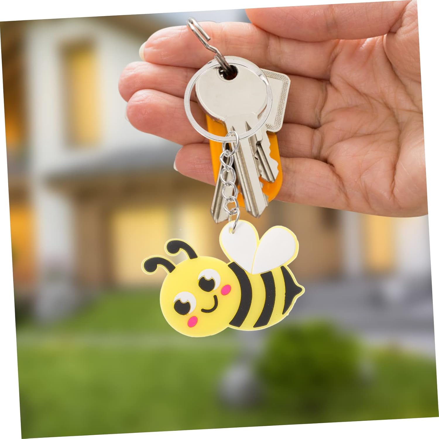 24 Pcs Cute Bee Keychains for Bags and Decor