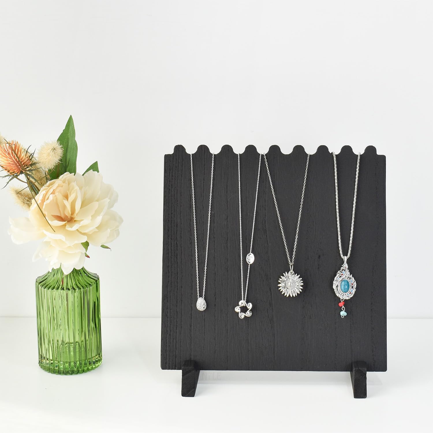 MOOCA Wooden Necklace Display Stand for 8 Pieces Black