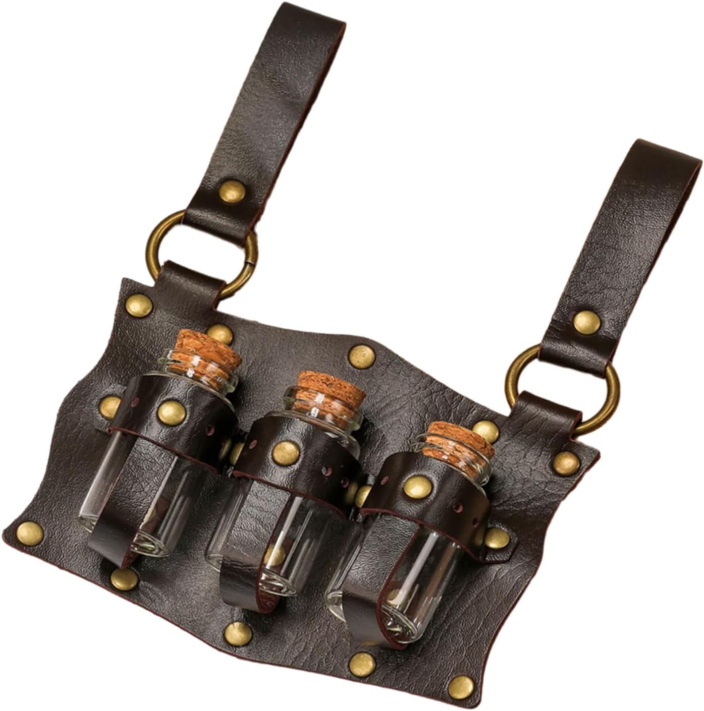 Medieval Witch Potion Belt Pouches Handmade Faux Leather