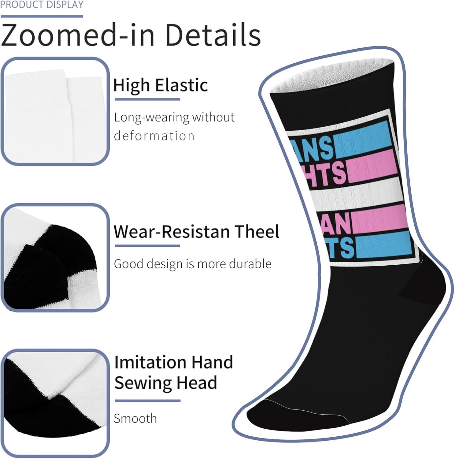 Transgender Boys Crew Socks Funny Work Boot Socks for Kids