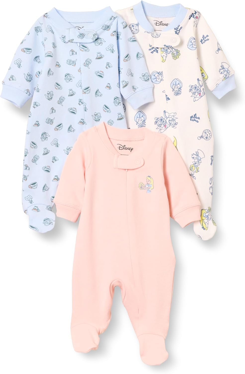 Amazon Essentials Disney Star Wars Princess Baby Girls Cotton Coveralls Pack of 3