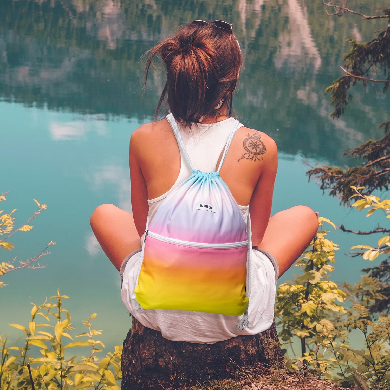 WANDF Foldable Drawstring Water Resistant Backpack