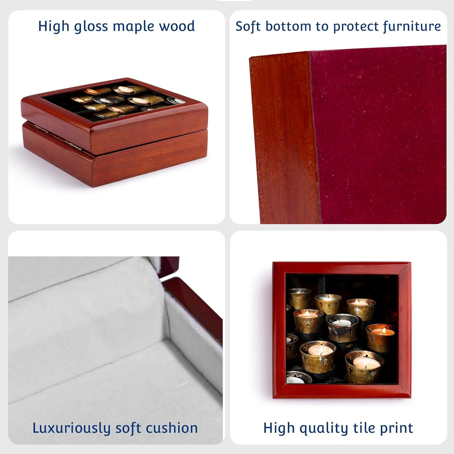 3dRose Candles in Church Faith Religious Jewelry Box